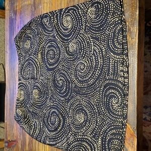 Talbots Black and Tan Spiral Print Silk Wool Skirt Sz 8 Petite